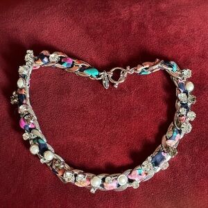 Ann Taylor Multicolor choker Necklace with Crystals